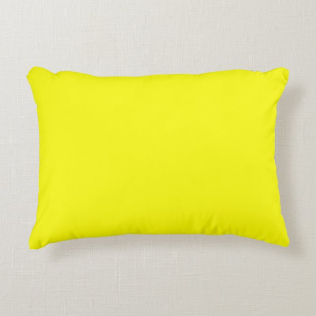 Cojín Decorativo Neón fluorescente brillante amarillo (Anverso)