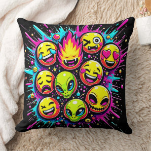 Cojín Decorativo Neon Funky Emoji Mix