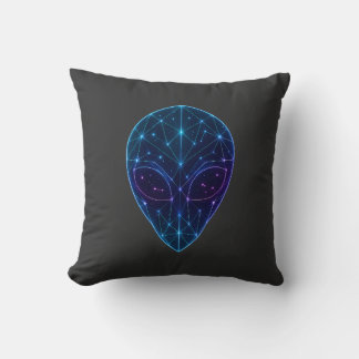 Cojín Decorativo Neon Geometric Alien Head Constellation