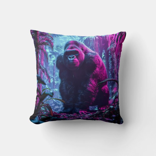 Cojín Decorativo Neon Gorilla (Anverso)