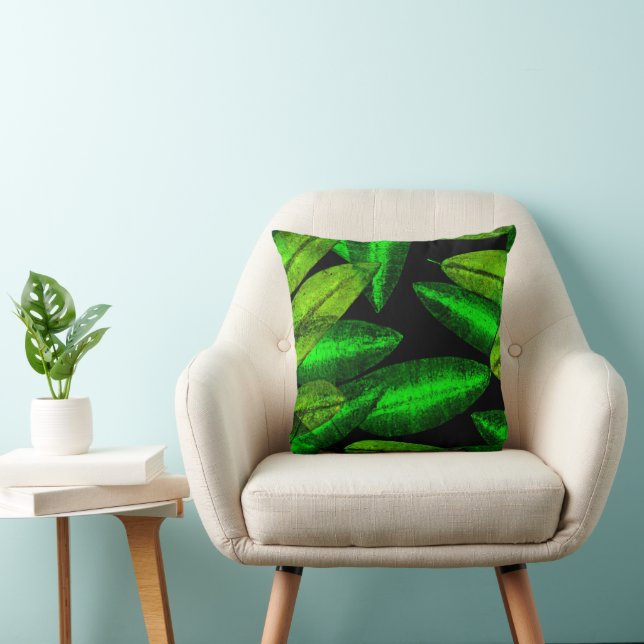 Cojín Decorativo Neon Green Leaves Art. Comprar ahora (Silla)