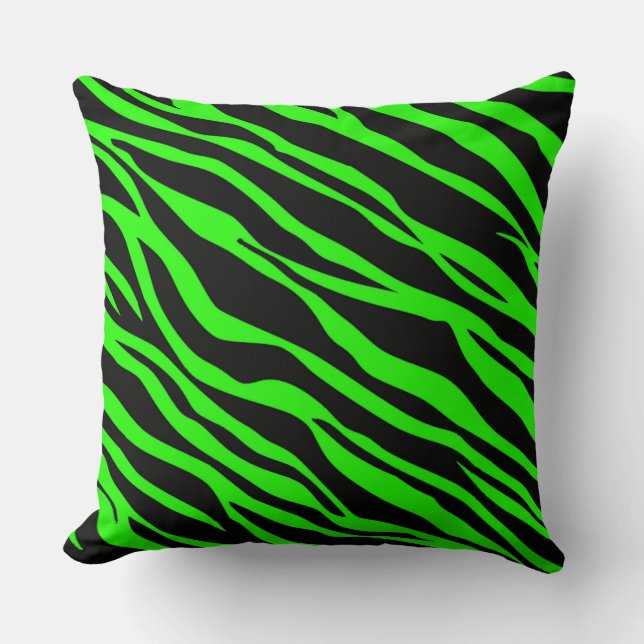 Cojín Decorativo Neon Green Zebra Stried (Anverso)