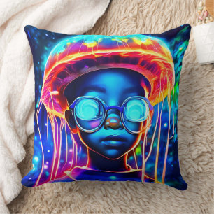 Cojín Decorativo Neon Jellyfish Child Vision