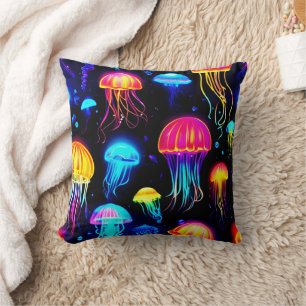 Cojín Decorativo Neon Jellyfish Dreamscape