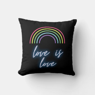 Cojín Decorativo Neon Love is Love Rainbow