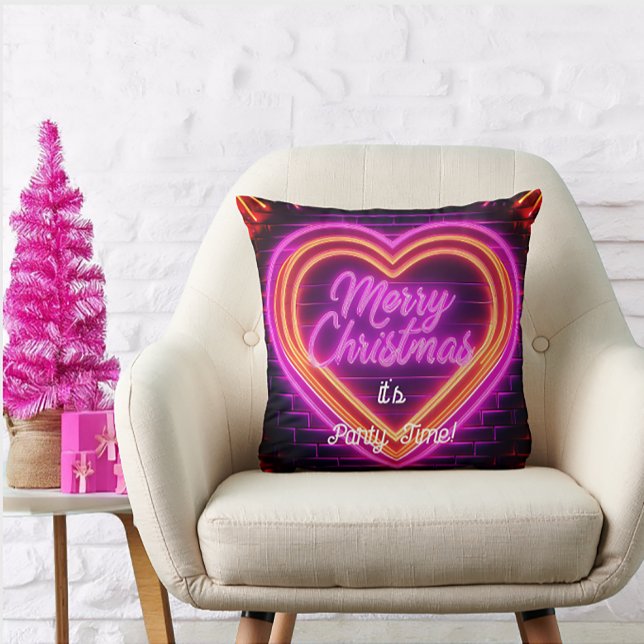 Cojín Decorativo Neon Merry Christmas Personalizado (Subido por el creador)