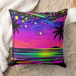Cojín Decorativo Neon Night Beachscape