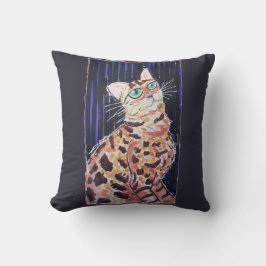 Cojín Decorativo Neon Noir Bengal Cat
