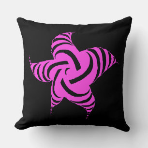 Cojín Decorativo Neon Pentaspiral Magenta Zebra Vortex