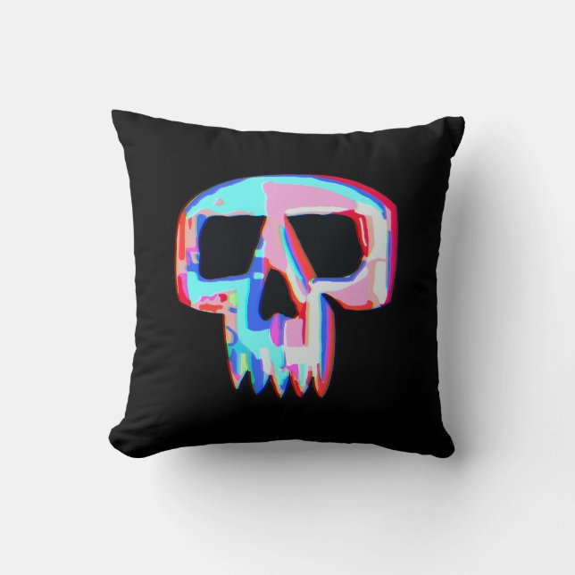 Cojín Decorativo Neon Skull (Anverso)