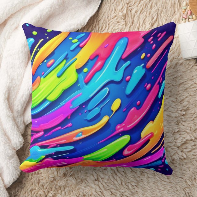 Cojín Decorativo Neon Splash Resumen Arte Mágico (Manta)