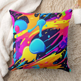 Cojín Decorativo Neon Splatter Paint Art