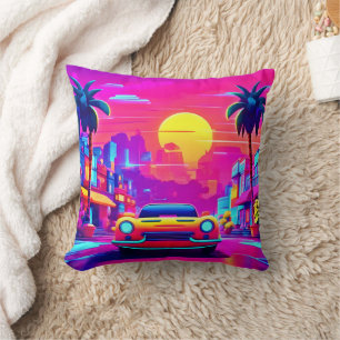 Cojín Decorativo Neon Sunset City Drive