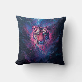 Cojín Decorativo Neon Thunder Tiger Abstract Electric Glow