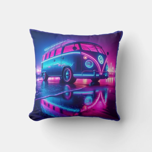 Cojín Decorativo neon van life (Anverso)