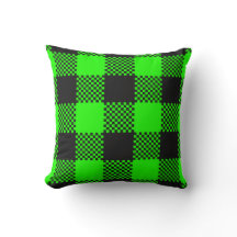 Neón Verde Cuadros de Búfalo Negro Halloween