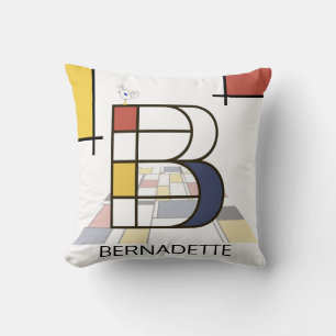 Cojín Decorativo Neoplasticismo Art Guay Monograma. Letra B