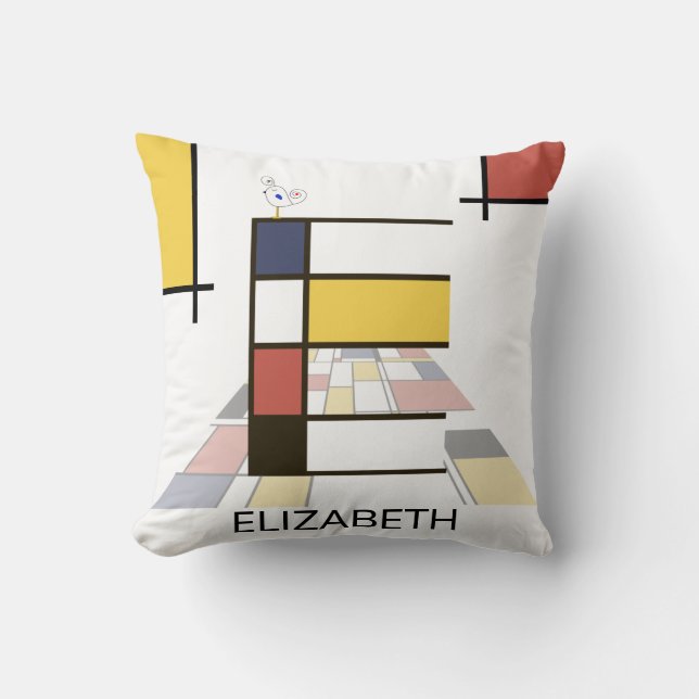 Cojín Decorativo Neoplasticismo Art Guay Monograma. Letra E (Anverso)
