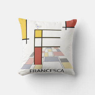 Cojín Decorativo Neoplasticismo Art Guay Monograma. Letra F