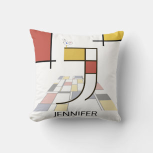 Cojín Decorativo Neoplasticismo Art Guay Monograma. Letra J