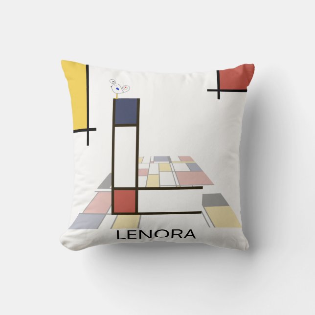 Cojín Decorativo Neoplasticismo Art Guay Monograma. Letra L (Anverso)