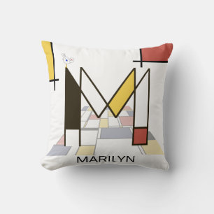 Cojín Decorativo Neoplasticismo Art Guay Monograma. Letra M