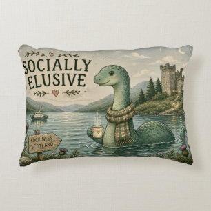 Cojín Decorativo Nessie esquiva socialmente criptozoología Loch Nes