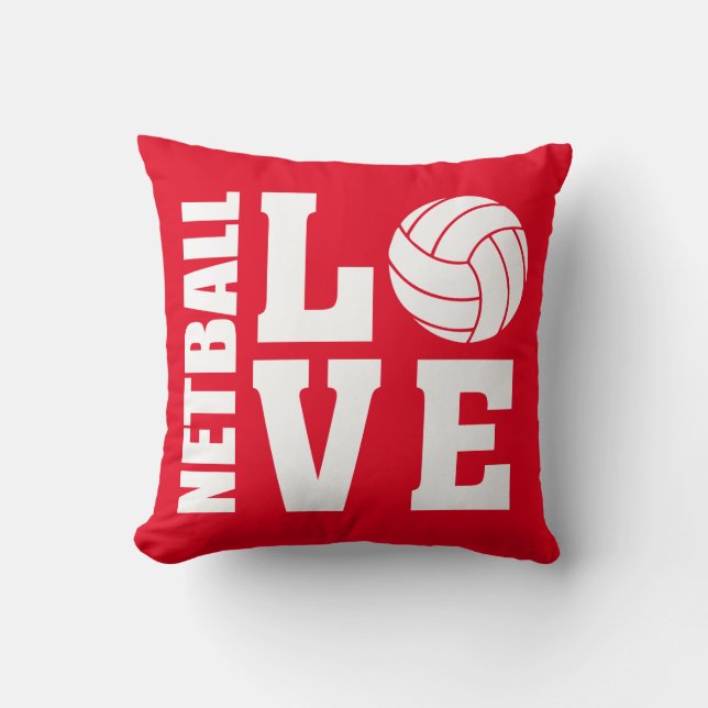 Cojín Decorativo Netball Love Red Netball (Anverso)