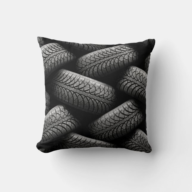 Cojín Decorativo Neumáticos para coches negros (Anverso)