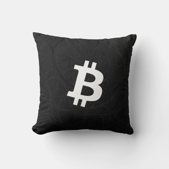 Cojín Decorativo Neurona de Bitcoin Negro (Anverso)