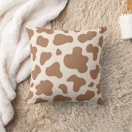Cojín Decorativo Neutral Boho Cow Print Western Cowboy Beige Brown