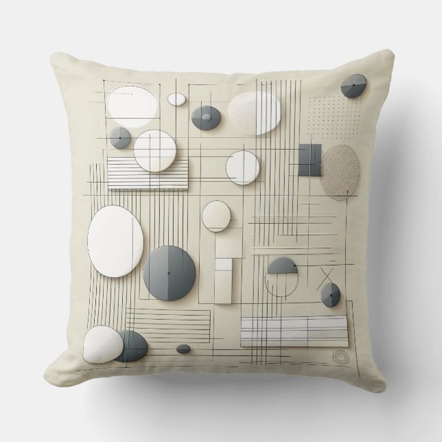 Cojín Decorativo Neutral Geometric Harmony (Anverso)