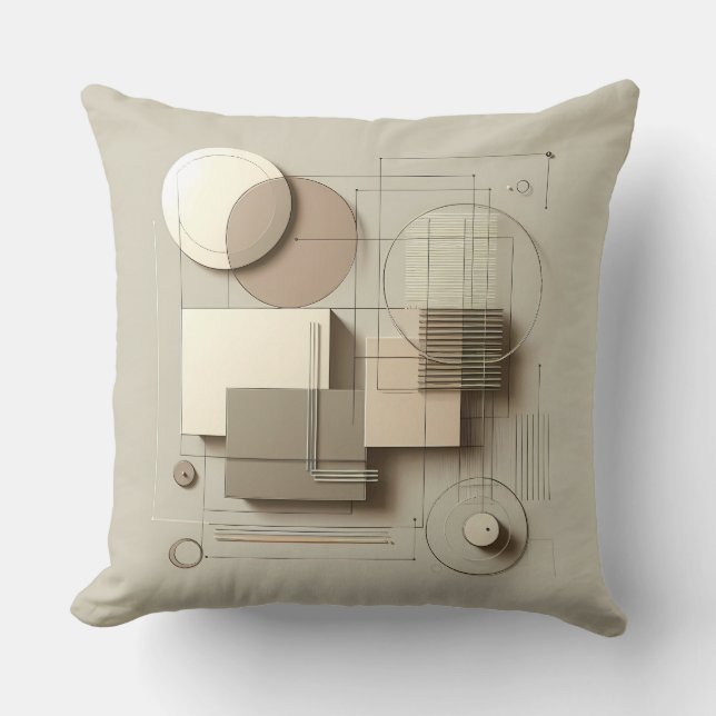 Cojín Decorativo Neutral Geometric Structure (Anverso)