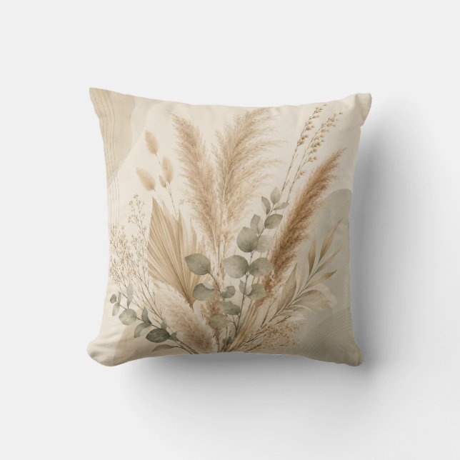 Cojín Decorativo Neutral Pampas Grass Cushion (Anverso)