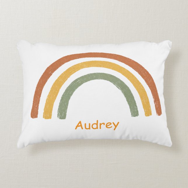 Cojín Decorativo Neutral Rainbow Add a Custom Name Great Gift (Anverso)
