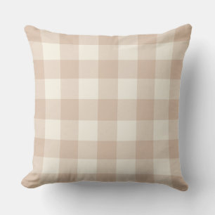 Cojín Decorativo Neutral Rubor Gingham Check Plaid