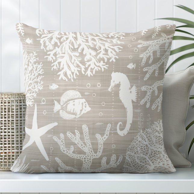Cojín decorativo Neutral Tan Seahorse (Subido por el creador)