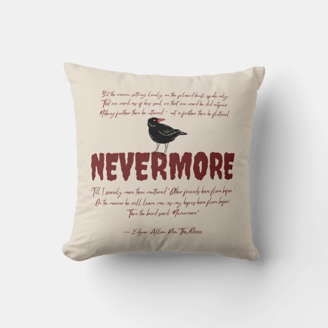 Cojín decorativo Nevermore (Anverso)
