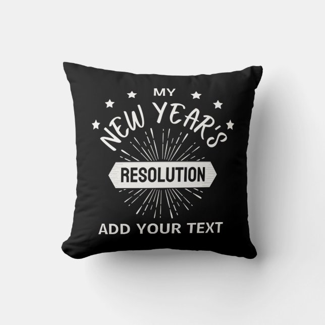 Cojín Decorativo New Year Resolution Custom Add Your Resolution (Anverso)