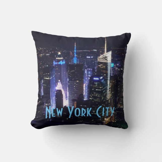 Cojín Decorativo New York City en la noche (Anverso)