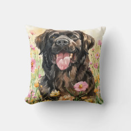 Cojín Decorativo Newfoundland Watercolor Throw Pillow 