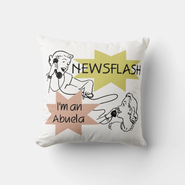 Cojín Decorativo Newsflash Soy un regalo de Abuela (Anverso)