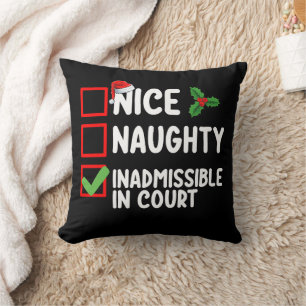 Cojín Decorativo Nice Naughty Inadmisible En La Lista De Navidades
