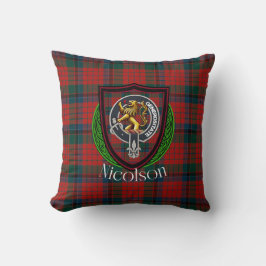 Cojín Decorativo Nicolson Scottish Clan Tartan & Crest