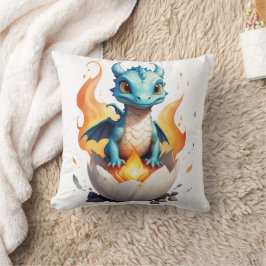 Cojín Decorativo Nido de fuego que eclosiona un dragón bebé