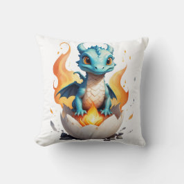 Cojín Decorativo Nido de fuego que eclosiona un dragón bebé