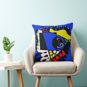 Cojín Decorativo Nido de pájaro - Azul eléctrico