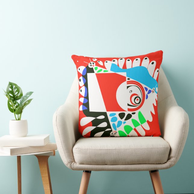 Cojín Decorativo Nido de pájaro - Blanco rojo escarlata (Silla)