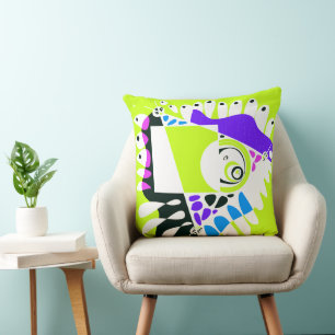 Cojín Decorativo Nido de pájaro - Blanco verde animado