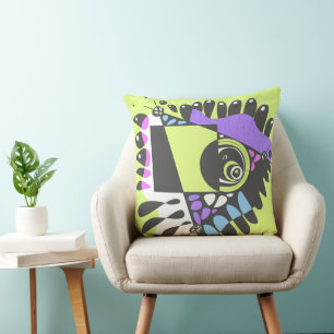 Cojín Decorativo Nido de pájaro - Lime Black